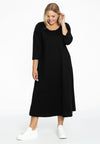 Long A-line dress COTTON - black 