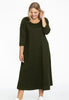 Long A-line dress COTTON - green 