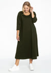 Long A-line dress COTTON - green 