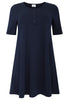 Dress A-line buttons COTTON - blue - #3