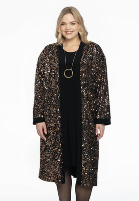 Jacket long GOLD SEQUINS - black  - #1