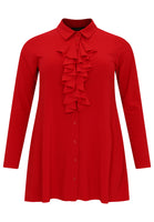 Blouse frilled front DOLCE - red - #3