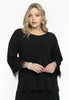 Shirt A-line with feathers DOLCE - black 