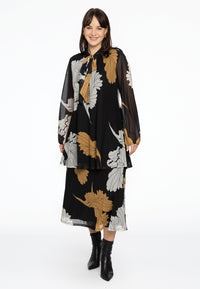 Tunic wide bottom FLOWER - black - #2