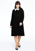 Dress contrast collar INTERLOCK - black  - #2