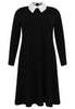 Dress contrast collar INTERLOCK - black  - #4