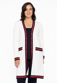 Cardigan contrast studs - white - #1