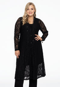 Dress long buttoned LACE - black - #1