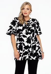 Tunic flare frilled sleeves VITTORIA - white - #1