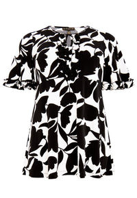 Tunic flare frilled sleeves VITTORIA - white - #4