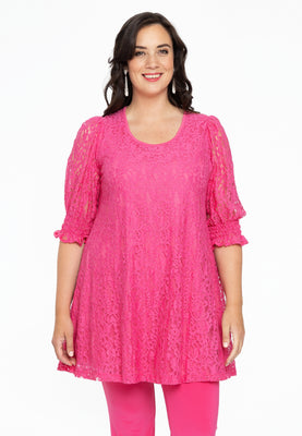 Tunic wide bottom LACE - pink - #1