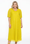 Dress circle sleeve paillet - yellow