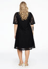 Dress A-line cut-out LACE - black - #3