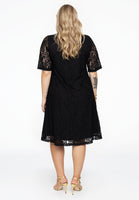 Dress A-line cut-out LACE - black - #3