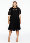 Dress A-line cut-out LACE - black - #2