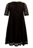 Dress A-line cut-out LACE - black - #4