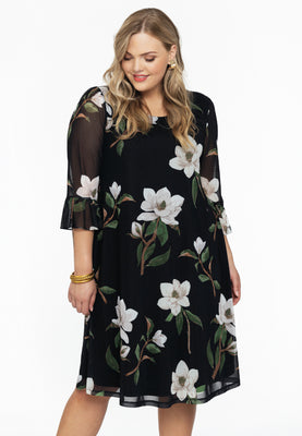 Dress A-line CAMELLIA - black  - #1