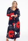 Jurk met strassknopen poppy - Rood