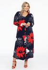 Jurk met strassknopen poppy - Rood