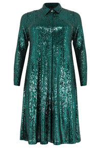 Dress blouse paillettes - green - #4