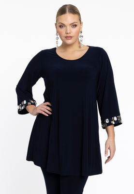 Tunic wide bottom stones DOLCE - blue - #1