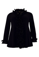 Blouse A-line plisse ruffles DOLCE - black - #4