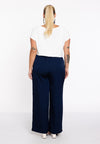 Broek met plooi satini - blauw