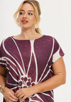 Shirt met kapmouw floral merlot - donkerrood