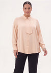 Shirt A-line bow SATIN - pink - #1