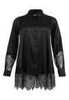 Shirt A-line SATIN - black - #3