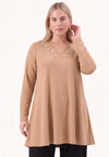 Tunic A-line ECO VERO - light brown