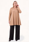 Tunic A-line ECO VERO - light brown