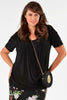 Shirt a-symmetric drape neck DOLCE - black 