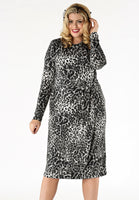 Dress drape GREY LEOPARD - grey  - #1