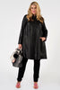 Coat wide Aline leather - black  - #2