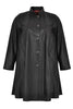 Coat wide Aline leather - black  - #4