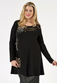 Shirt wide bot strass DOLCE - black - #1