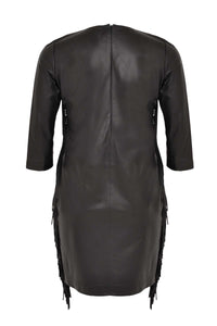 Dress fringing leather - black - #3