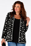 Jacket beaded v-neck short - black 