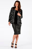 Jacket beaded v-neck short - black - #2