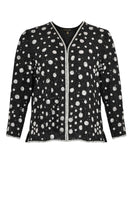 Jacket beaded v-neck short - black - #4