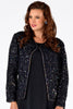 Jacket v-neck circle beaded - blue