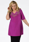 Shirt flare strass neck DOLCE - pink