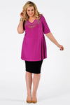 Shirt flare strass neck DOLCE - pink - #2