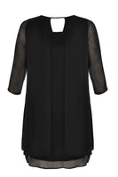 Dress double layer VOILE - black  - #3