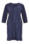 Dress zip pockets suede - blauw