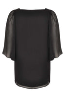 Blouse wide sleeves voile UNI - black  - #3