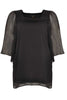 Blouse wide sleeves voile UNI - black  - #4