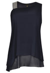 Tunic asymmetric voile UNI - blue