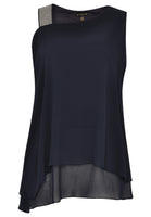 Tunic asymmetric voile UNI - blue - #3